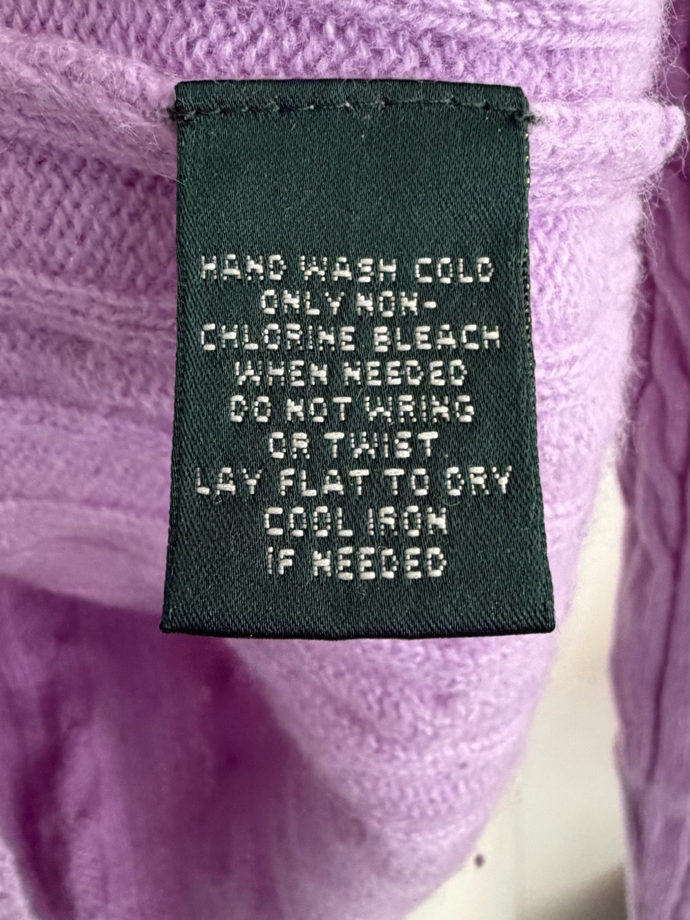 Ralph Lauren Lilac Cable Knit Turtleneck Sweater - Picture 3 of 4